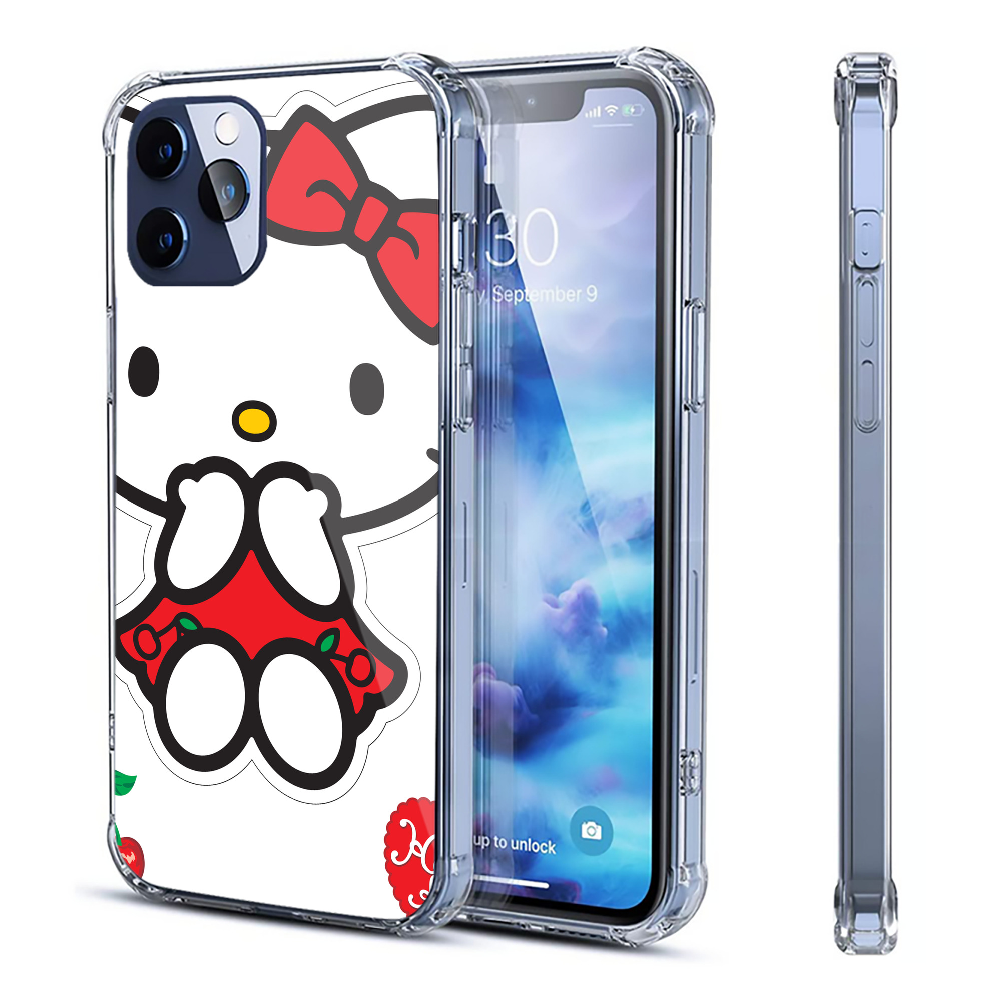 （画像用） Hello Kitty ハローキティ 【iPhone 12シリーズ対応】透明スマホケース（クリアソフトケース）
